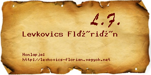 Levkovics Flórián névjegykártya